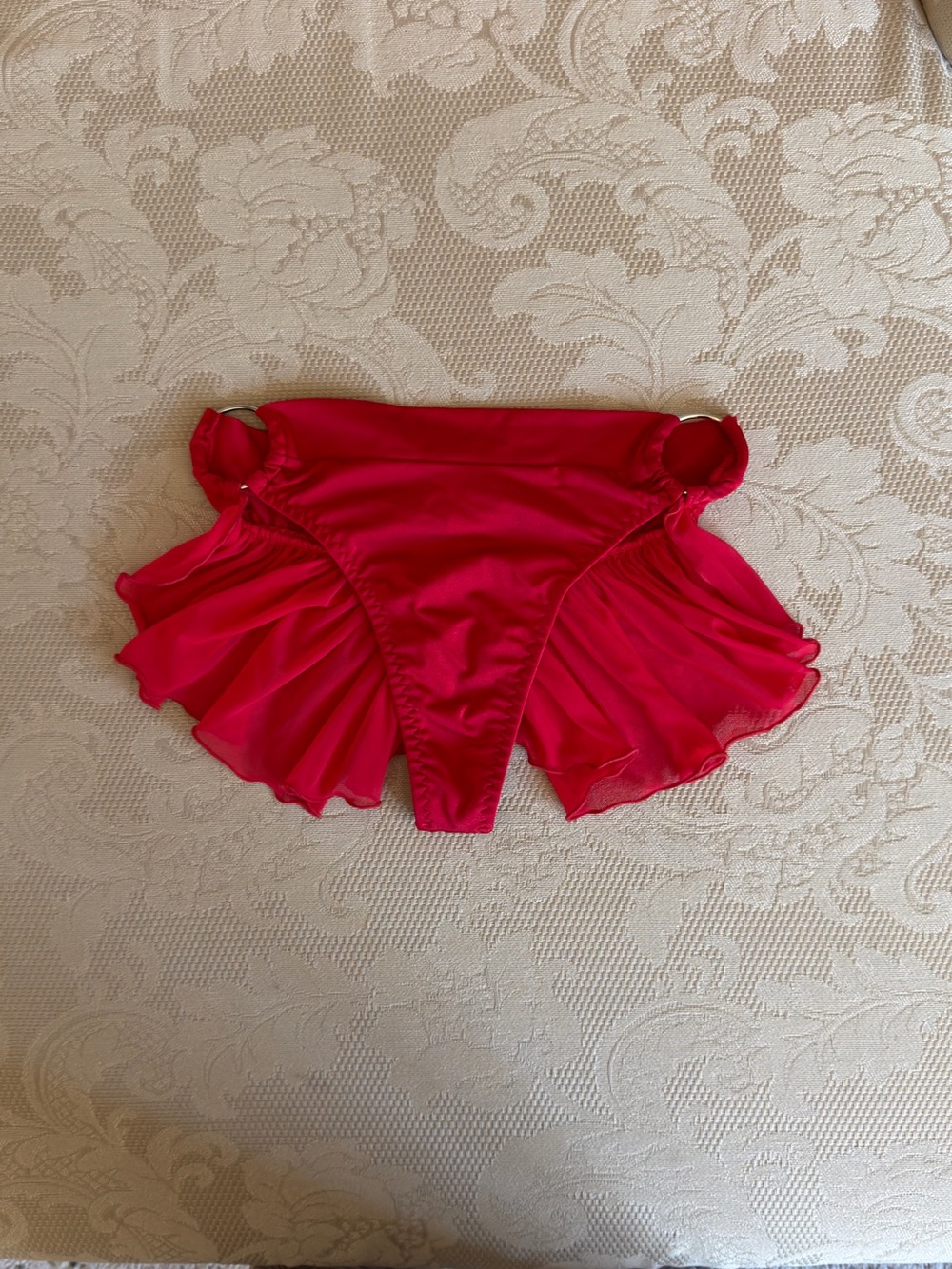 Rave Ruffled High-Cut Bikini Bottoms in Bright Fuchsia
